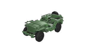 Jeep Willys débâchée x10 1/200 en impression 3D