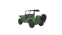 Jeep Willys mitrailleuse 12.7 x5 1/200 en impression 3D