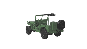 Jeep Willys mitrailleuse 12.7 x5 1/400 en impression 3D