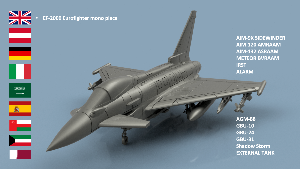 EF-2000 Eurofighter Typhoon 1/350 x5 - impression 3D