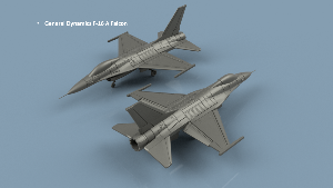 General Dynamics F-16 1/700 x5 - impression 3D