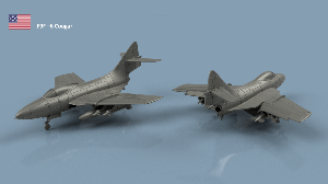 Grumman F9F Cougar x5 1/400 - impression 3D