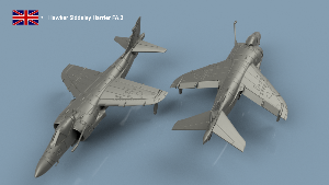 Hawker Siddeley Harrier UK 1/700 x5 - impression en 3D