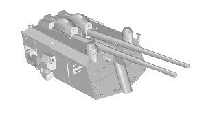 10.5cm SK-C33 on mount C31 DKM 1/700 x2 en impression 3D