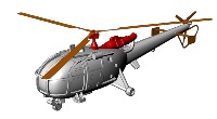 Hélicoptère Alouette III 1/400 x4