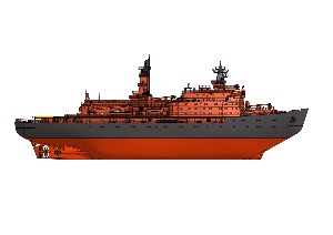 Brise-Glace Nucléaire Russe "Yamal" – Classe Arktika 1/350 - impression 3D (waterline ou coque pleine)
