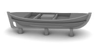 Baleinière avec bâche Marine Nationale x2 1/100 - impression 3D
