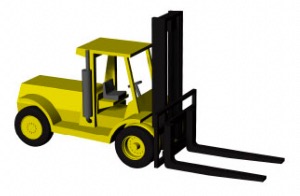 Hyster 250 Large Forklift x3 1/144 - impression 3D