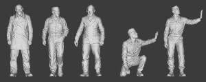 Personnages U-Boat WWII : Équipage de Pont & Sentinelles x 5 1/72 - impression 3D