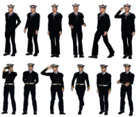 Marins et officiers - tenue de sortie x 40 1/200 - impression 3D