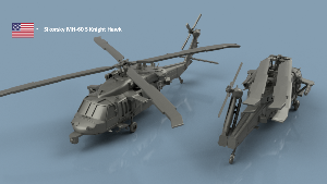 Sikorsky SH-60 S KnightHawk x4 1/350 - impression 3D