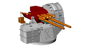 Armement anti aérien 127mm/40 type 89 Yamato 1/200 x6