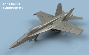 F18 C HORNET bombardement ailes dépliées x5 1/400 en impression 3D