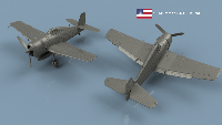 Grumman F-6 F5 Hellcat ailes dépliées x5 1/400 - impression 3D