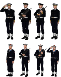 Marins et officiers - garde d'honneur x 20 1/144 - impression 3D