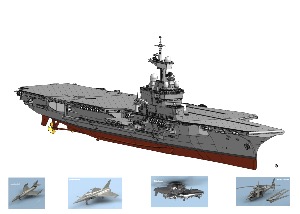 PRECOMMANDE PACK2- Porte-avions Charles de Gaulle + groupe aérien OFFERT 1/350 - impression 3D