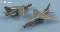 Vought F-8 C Crusader ailes dépliées x5 1/400 - impression 3D