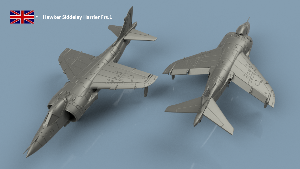 Hawker Siddeley Harrier Frs.1 x5 1/700 - impression 3D