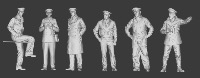 Personnages U-Boat WWII : Commandement et Officiers de Quart x 6 1/72 - impression 3D