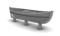 Baleinière avec bâche Marine Nationale x2 1/100 - impression 3D