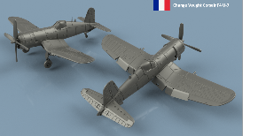 Change Vought Corsair F4 U-7 ailes dépliées x5 1/400 - impression 3D