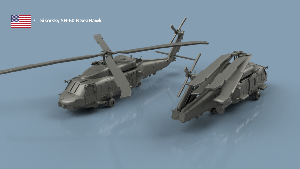 Sikorsky SH-60 x4 1/700 - impression 3D