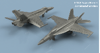 F18 E SUPER HORNET bombardement ailes dépliées x5 1/400 en impression 3D