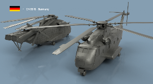 CH-53 Allemagne 1/700 x2 - impression 3D