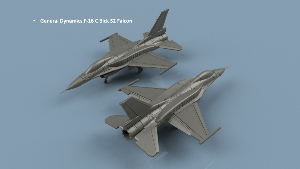 General Dynamics F-16 C Blck 52 Falcon x5 1/350 en impression 3D