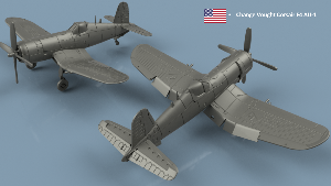 Change Vought Corsair F4 AU-1 ailes dépliées x5 1/350 - impression 3D