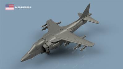 Harrier II USN 1/700 x5 - impression 3D