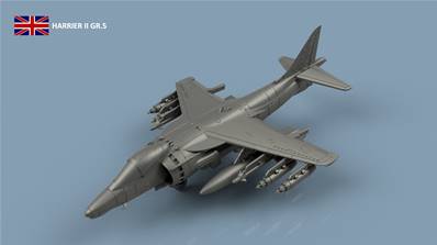 Harrier II UK 1/400 x5 - impression 3D