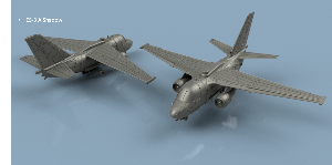 ES-3 A Shadow ailes dépliées x5 1/700 - impression 3D