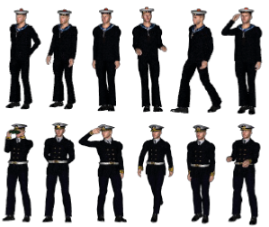 Marins et officiers - tenue de sortie x 40 1/200 - impression 3D