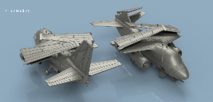 S-3 Viking ailes repliées x5 1/700 - impression 3D