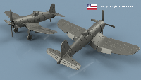 Change Vought Corsair F4 U-4 ailes dépliées x5 1/400 - impression 3D