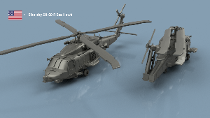 Sikorsky SH-60 R SeaHawk x4 1/700 - impression 3D
