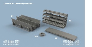 Chantier naval : Barres et plaques de métal 1/400 x28 - impression 3D
