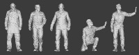 Personnages U-Boat WWII : Équipage de Pont & Sentinelles x 5 1/72 - impression 3D
