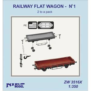 RAILWAY FLAT WAGON - no2 (2 to a pack)