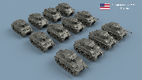 1:200 SHERMAN M4A3E8 x6 - 3D printing