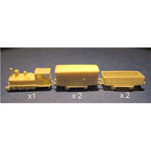 Locomotive vapeur et wagons années 30 x1+4 au 1/350