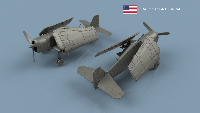 Grumman F-6 F3 Hellcat ailes pliées x5 1/400 - impression 3D