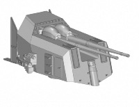 10.5cm SK-C33 on mount C38 DKM 1/700 x2 en impression 3D