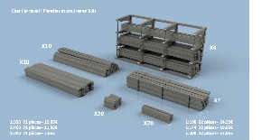 Chantier naval : Planches et poutres en bois 1/350 x71 - impression 3D