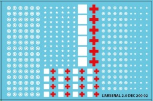 Etoiles blanches et Croix rouges US Army 1/200