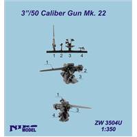 3"/50 Mk.22 US Navy open mount gun x 4