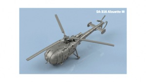Hélicoptère Alouette III 1/350 x4 - impression 3D