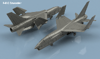Vought F-8 C Crusader ailes repliées x5 1/400 - impression 3D