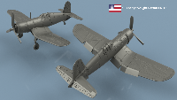 Change Vought Corsair F4 U-1 ailes dépliées x5 1/400 - impression 3D